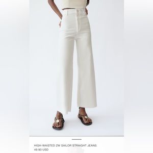 BRAND NEW NEVER WORN ZARA HIGH WAISTED ZW SAILOR WAIST JEAN: Size 4